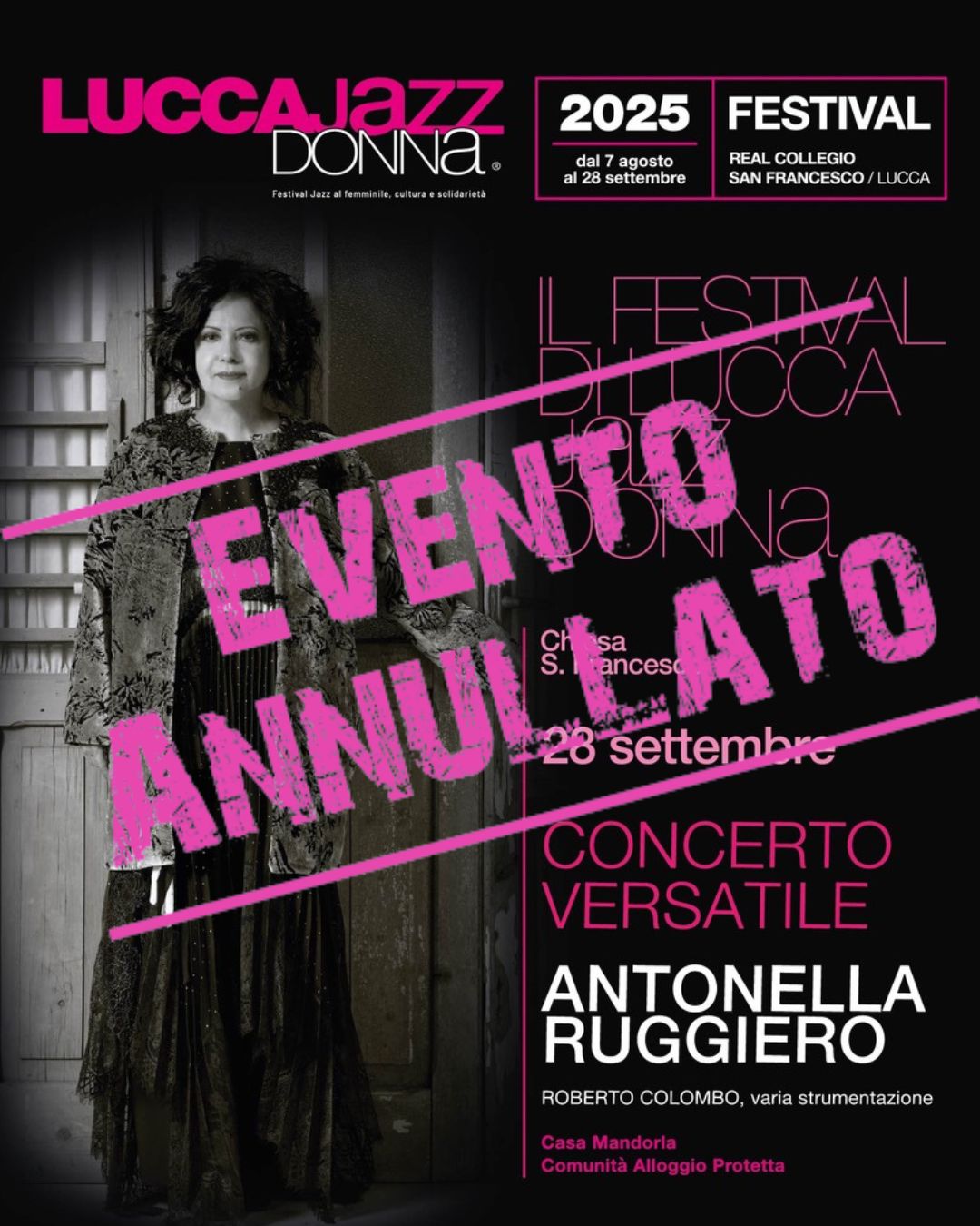 Scopri di più sull'articolo Annullato il concerto di Antonella Ruggiero